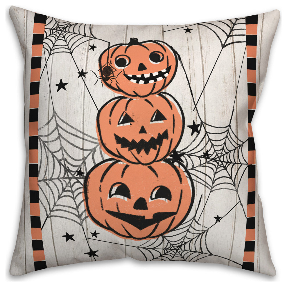 Jackolantern Stack 18x18 Spun Poly Pillow