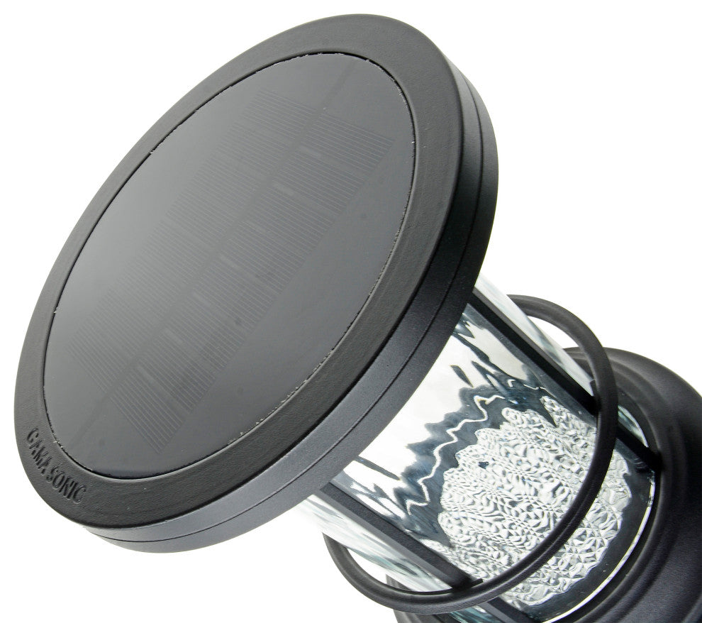 Silo Solar Light w/GS Solar Light Bulb - Wall/Pier/3" Fitter Mounts - Black