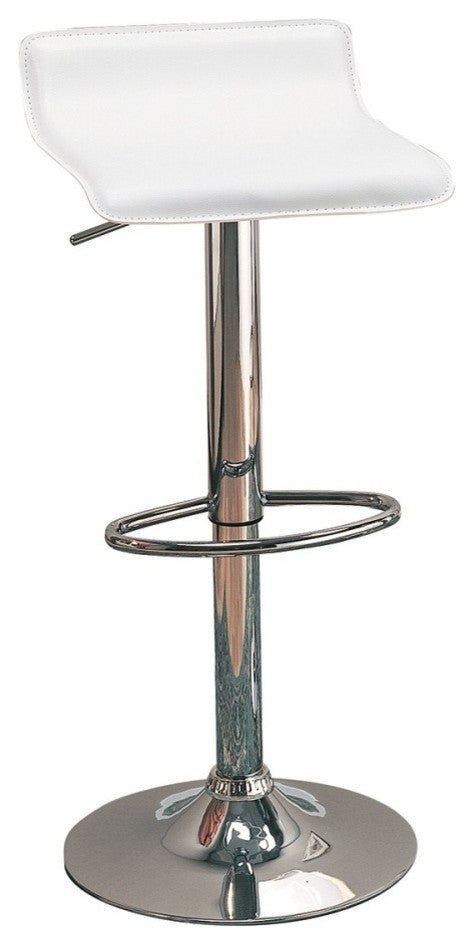 Black 29" Adjustable Height Metal Bar Stools, Set of 2, White