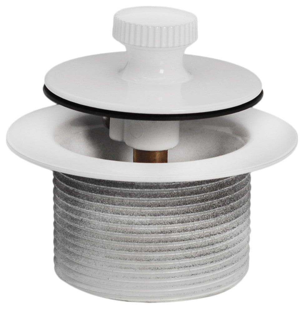 19 in. Solder In Brass Bath Tub Waste Drain Kit, White