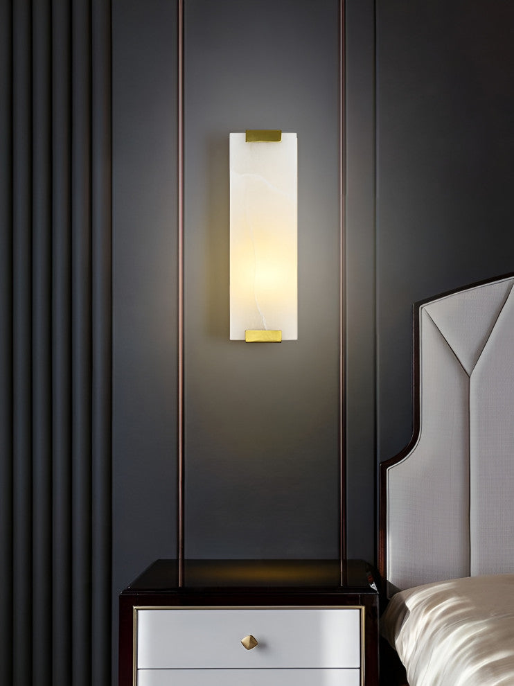 Luxury Copper-Marble LED Wall Lamp for Living Room, Bedroom