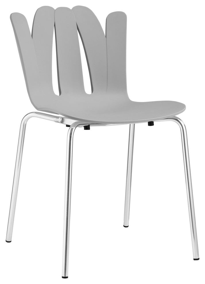 Modern Contemporary Dining Side Chair, Gray Plastic
