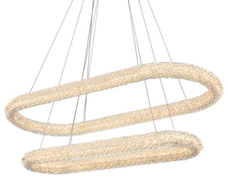 Elegant Lighting 3800G42L2 Bowen 42"W LED Crystal Ring Chandelier - Chrome