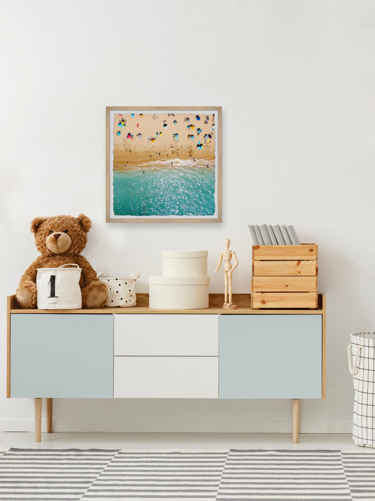 "Beach Vacation" Framed Painting Print, 32x32