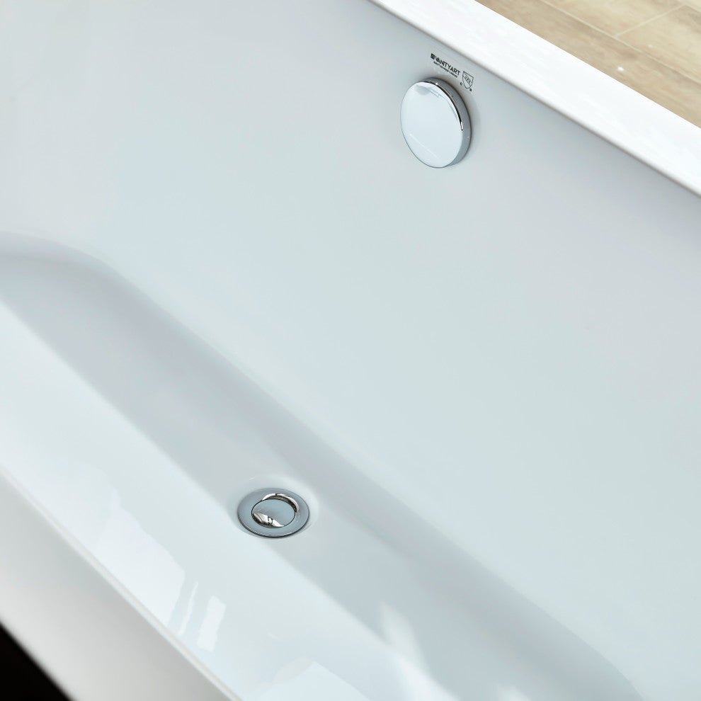 Vanity Art Freestanding Acrylic Bathtub, White, 32"x68"