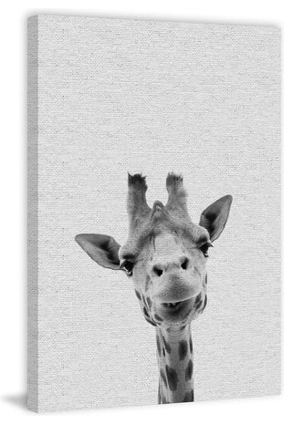 "Cool Giraffe" Painting Print, Wrapped Canvas, 12"x18"