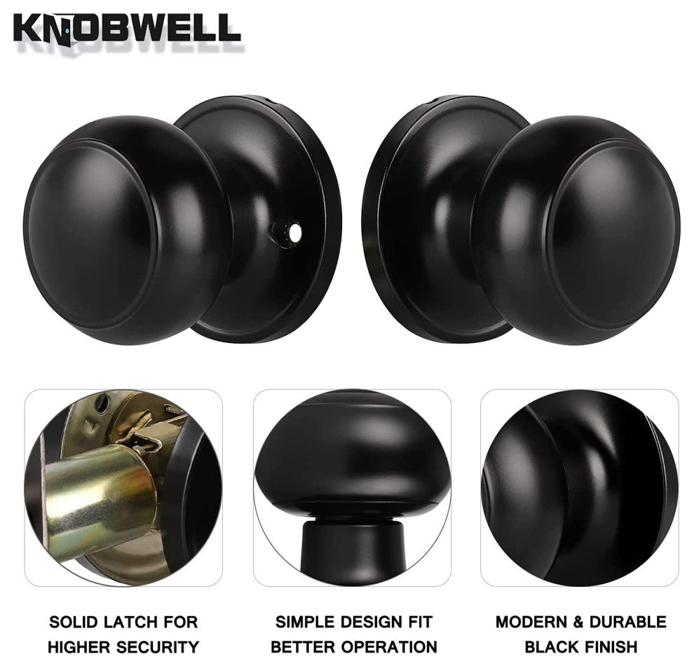 Classic Black Passage Door Knob, 1 Piece