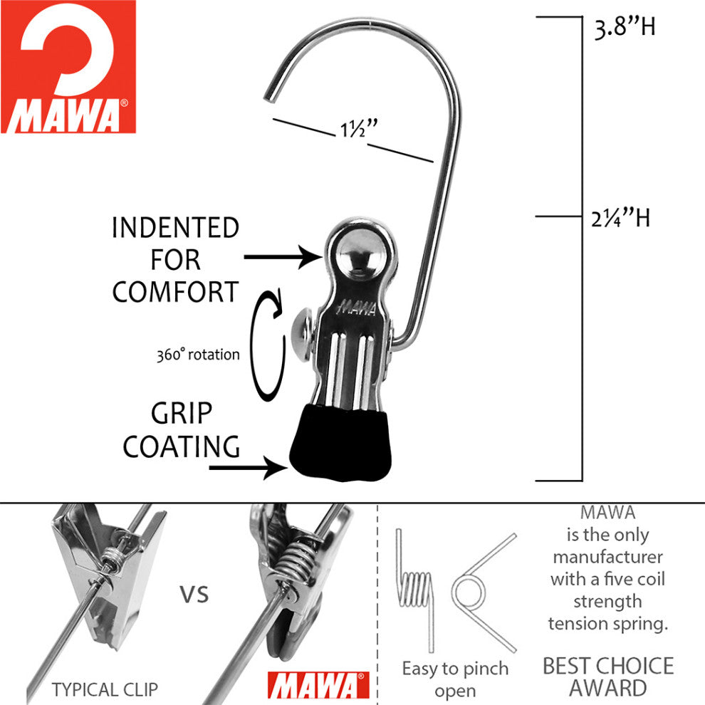 Single Hanging Clip, Set of 5, White