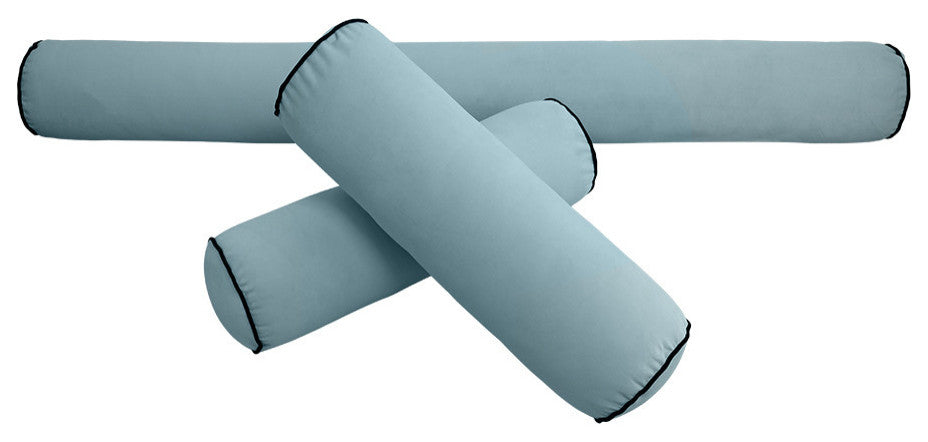 STYLE V6 Full Velvet ContrastPipe Indoor Daybed Bolster Pillow |COVER ONLY|AD355