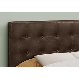Bed, Headboard Only, Full Size, Bedroom, Upholstered, Brown Leather Look