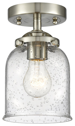 Small Bell 1-Light Semi-Flush Mount, Brushed Satin Nickel, Seedy