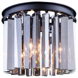 1208 Sydney Collection Flush Mount, Silver Shade, Mocha Brown