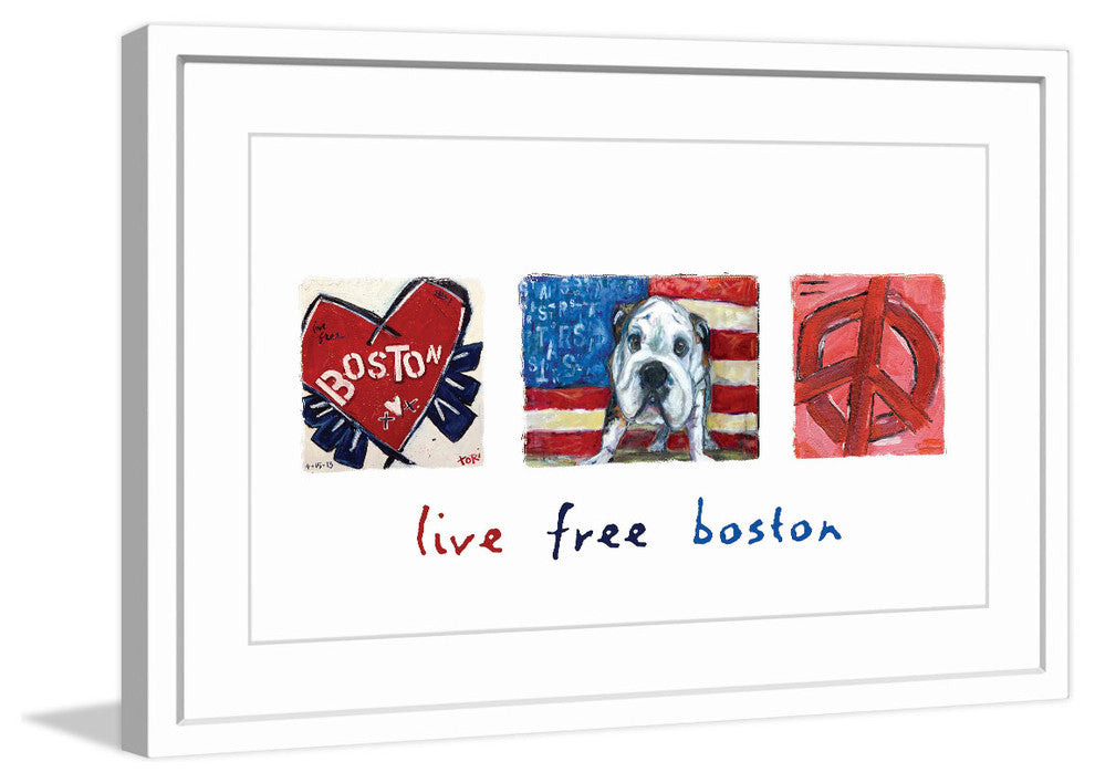 "Live Free Boston" Painting Print in Frame by Tori Campisi