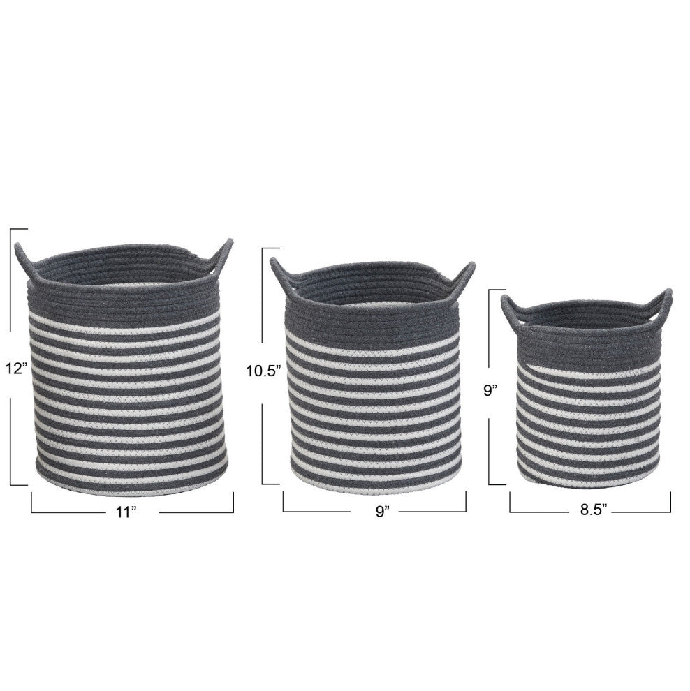Striped Cotton Basket Set
