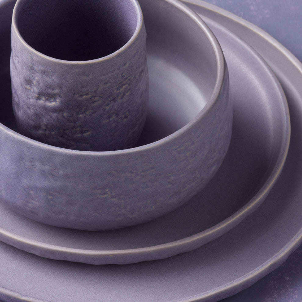 Stone by Mercer Project SHOSAI Stoneware 32 Piece Dinnerware Set, Lavender