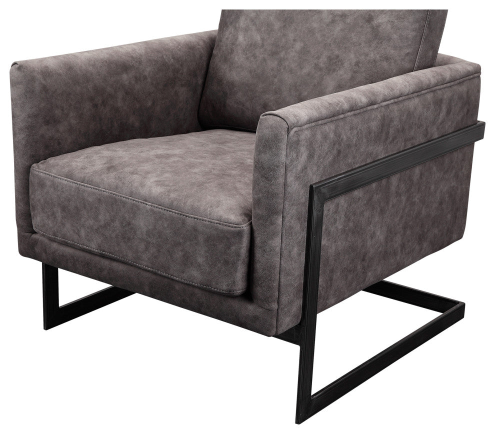 Modern Luxley Club Chair Grey Velvet - Grey