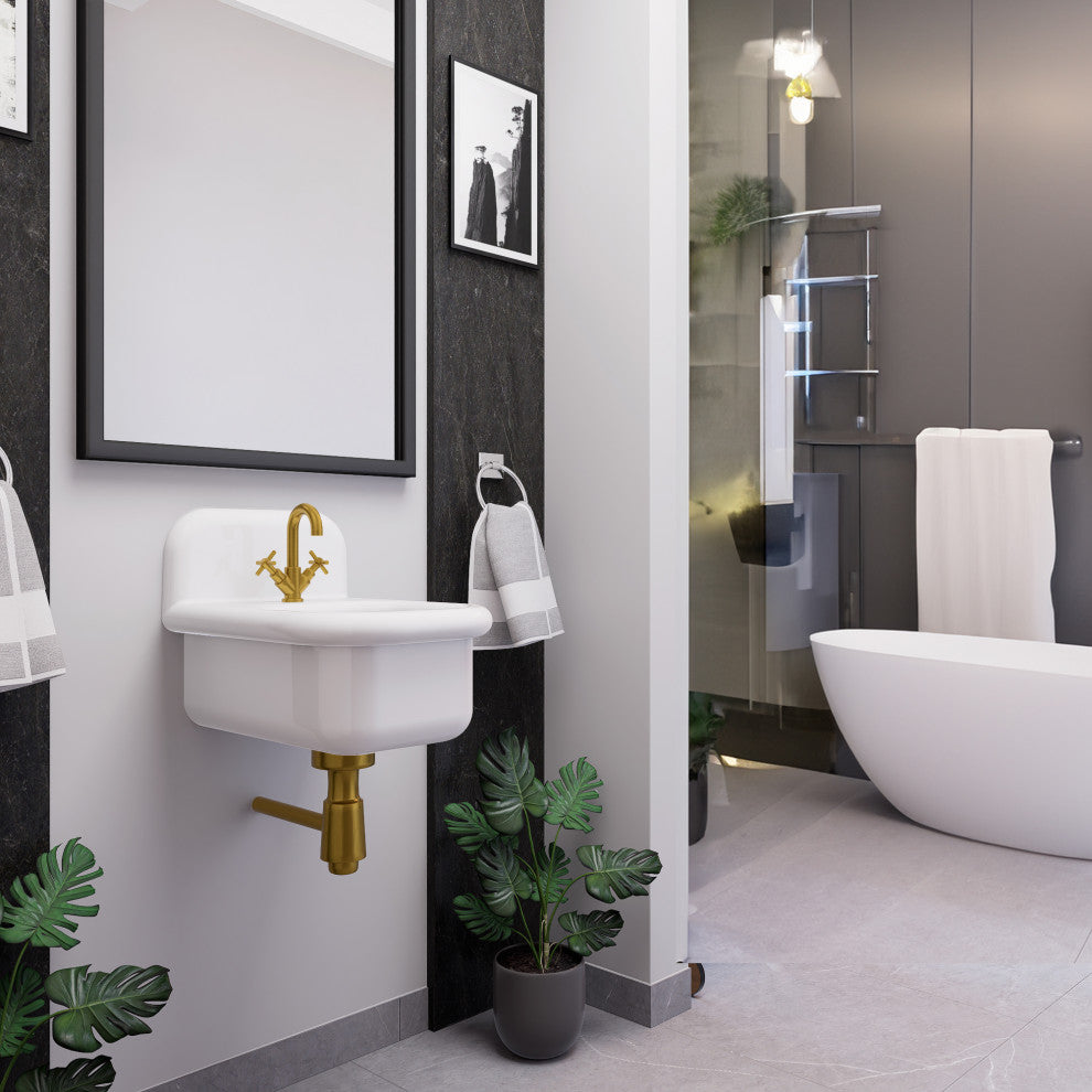 Nantucket Sinks 14" Fireclay Wall-mount Bath Sink