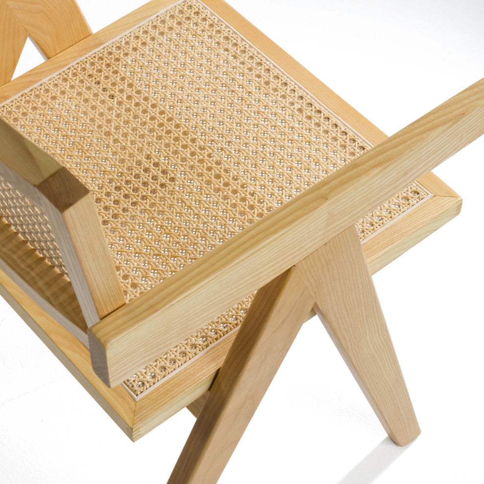 Modrest Aurora Light Rattan and Natural Ash Folding Dining Arm Chair