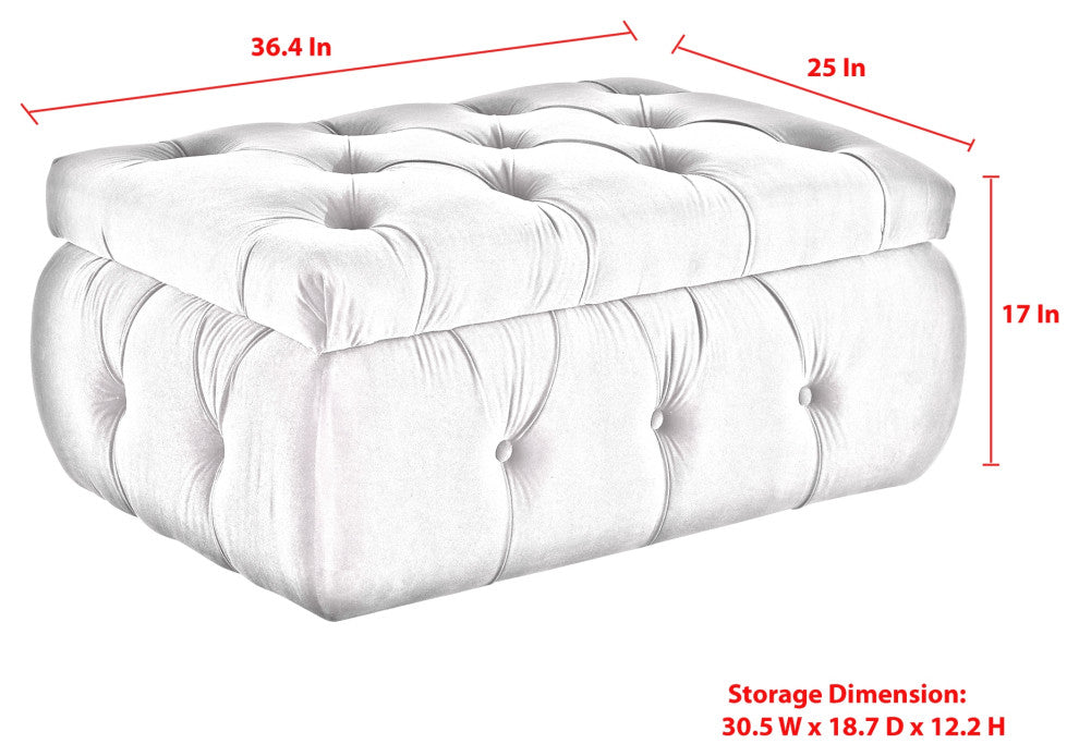Rustic Manor Kenzley Ottoman, Upholstered, Velvet/Linen, Emerald Green