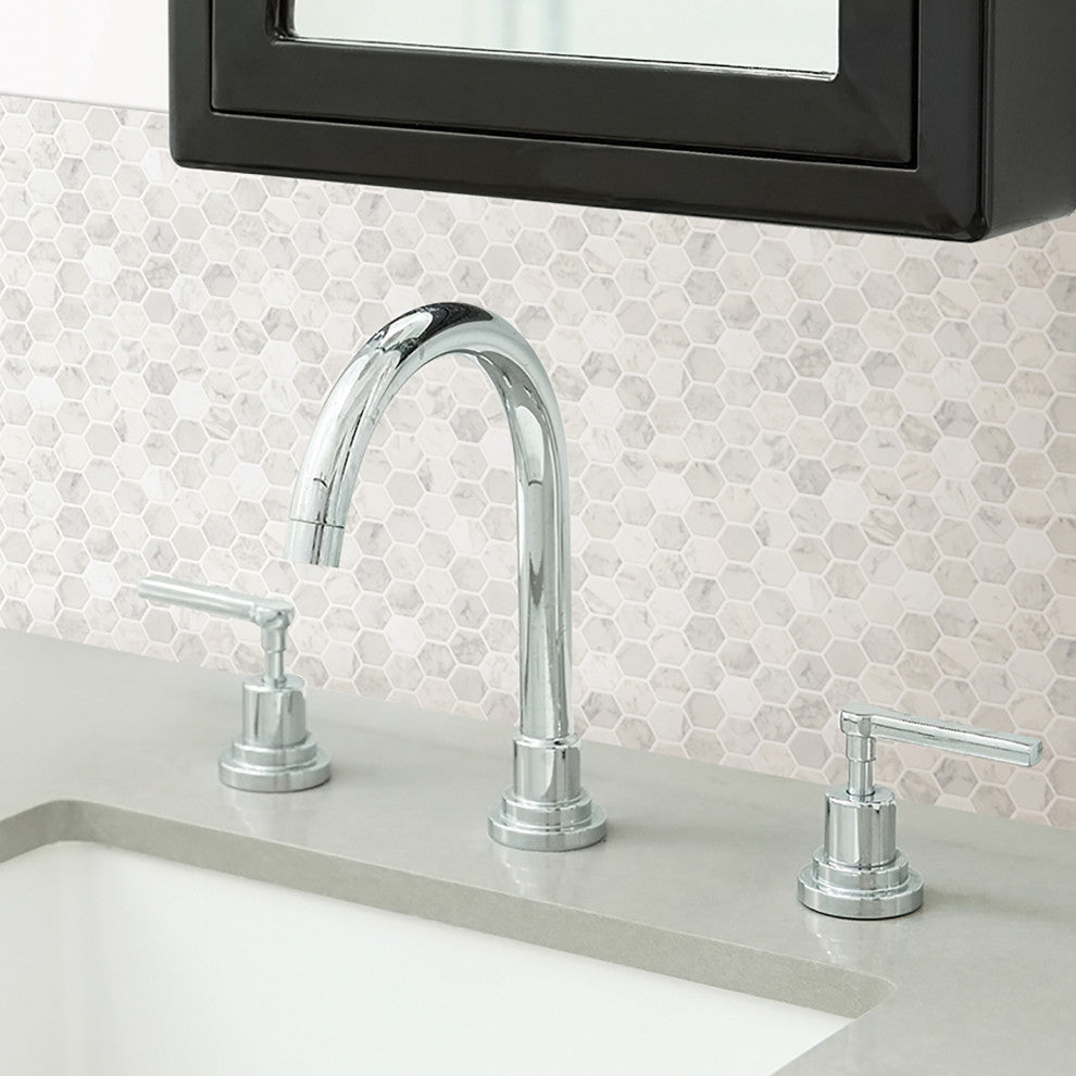 Hexagon Marble Peel & Stick Backsplash Tiles, Panel