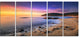 "Sunset in Cala Violina Bay Beach" Seashore Wall Art, 5 Panels, 60"x28"