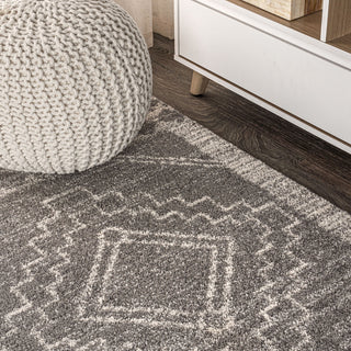 Amir Moroccan Beni Souk Rug, Gray/Cream, 5 X 8
