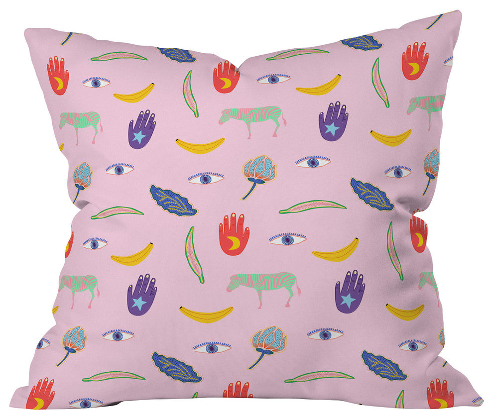 Hello Sayang Wow Pink Throw Pillow