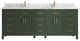 Cambridge 84 Double Sink Bath Vanity in Pewter Green 2" Carrara Marble