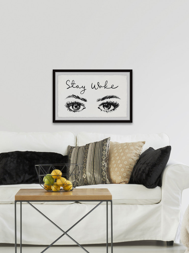 "Stay Woke" Framed Painting Print, 12x8