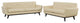 Modway Engage 2 Piece Leather Living Room Set, Beige