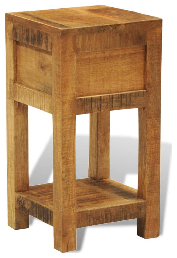 vidaXL Nightstand with 1 Drawer Solid Mango Wood