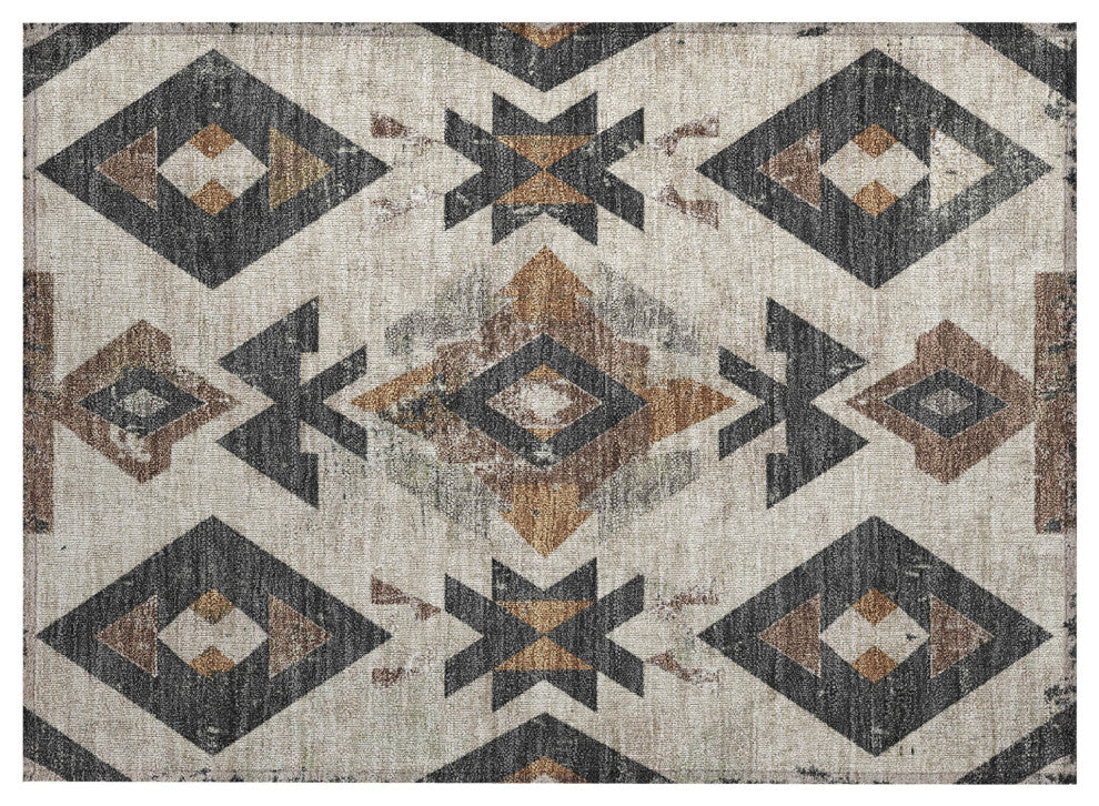Machine Washable Indoor/Outdoor Chantille ACN1882 Beige 1'8" x 2'6" Rug