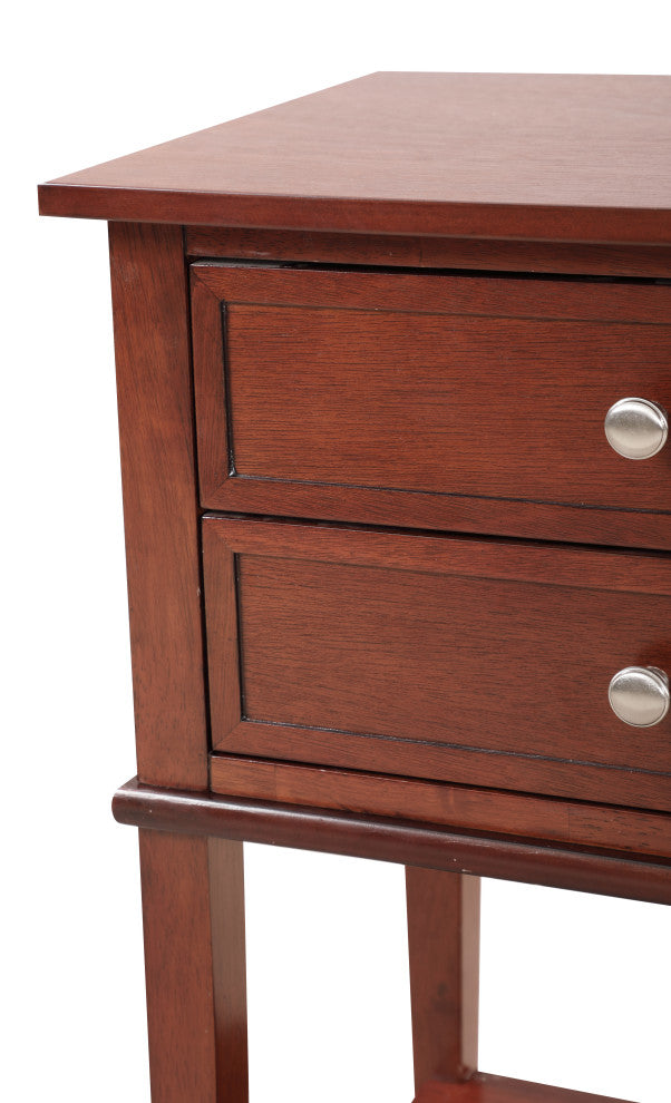 Glory Furniture Newton 2 Drawer Nightstand in Cherry