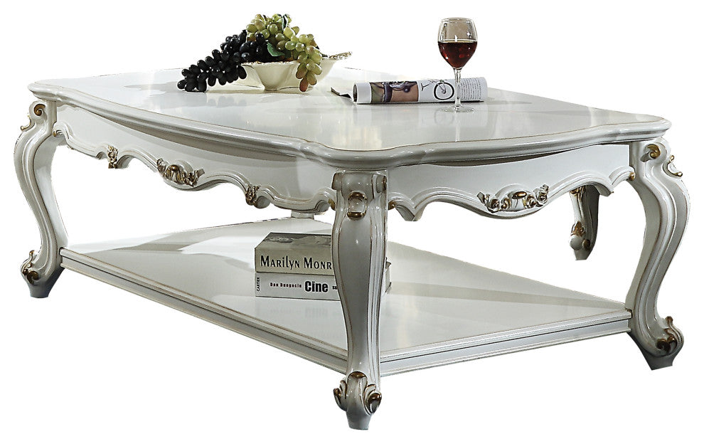 Benzara BM196693 Traditional Style Wooden Coffee Table with Bottom Shelf