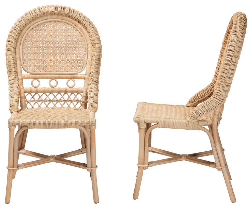 Luvena Rattan Dining Chairs, Set of 2