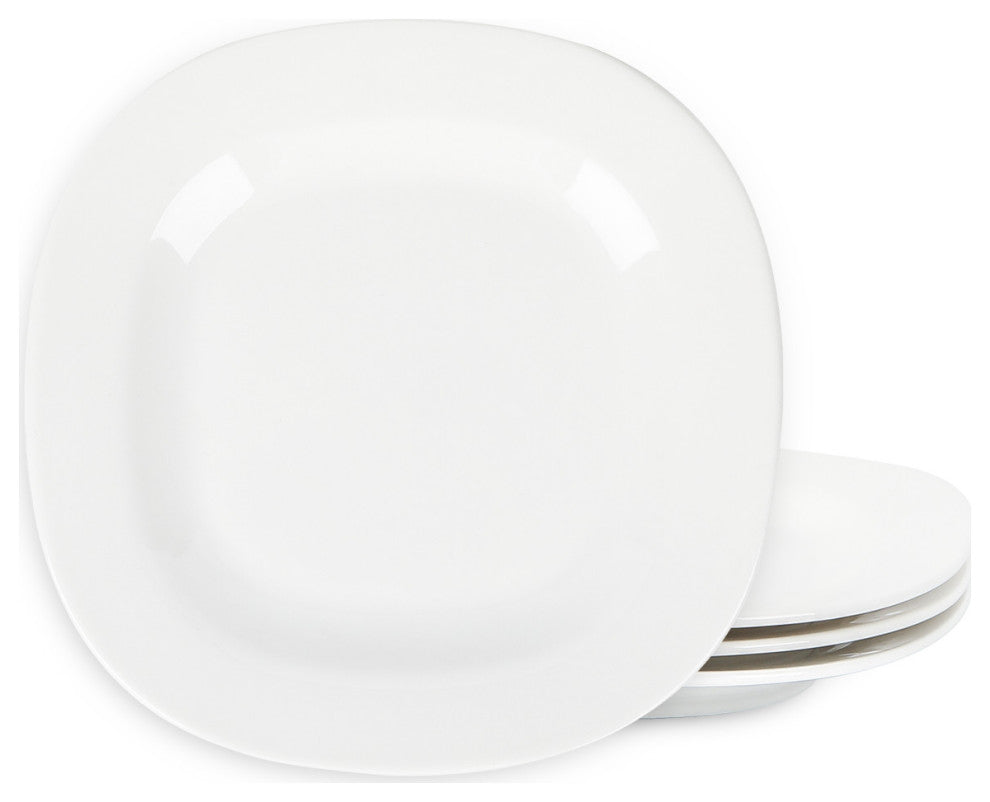 Stone Lain Quadro Porcelain Salad Plate Set of 4, White