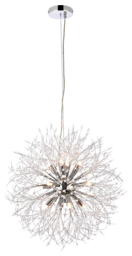 Solace 12-Light Pendant in Chrome with Clear Royal Cut Crystal