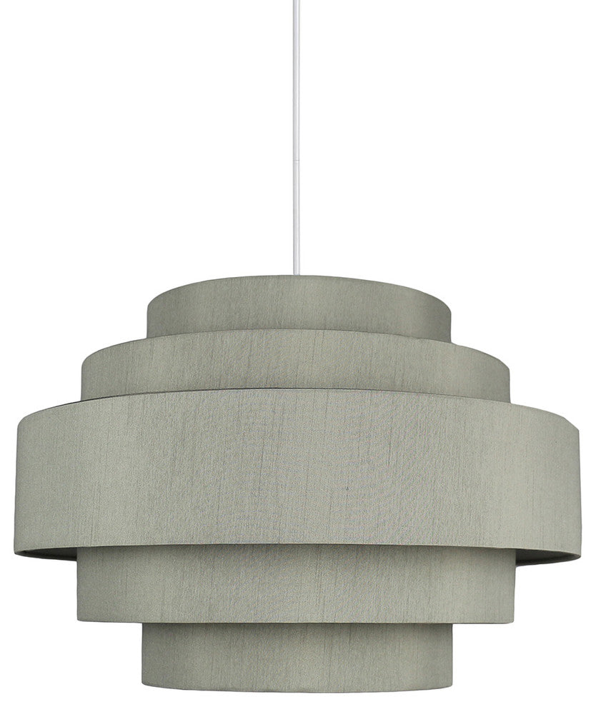 Palladio 5-tier Shade Pendant, 18"x12", Moss Gray