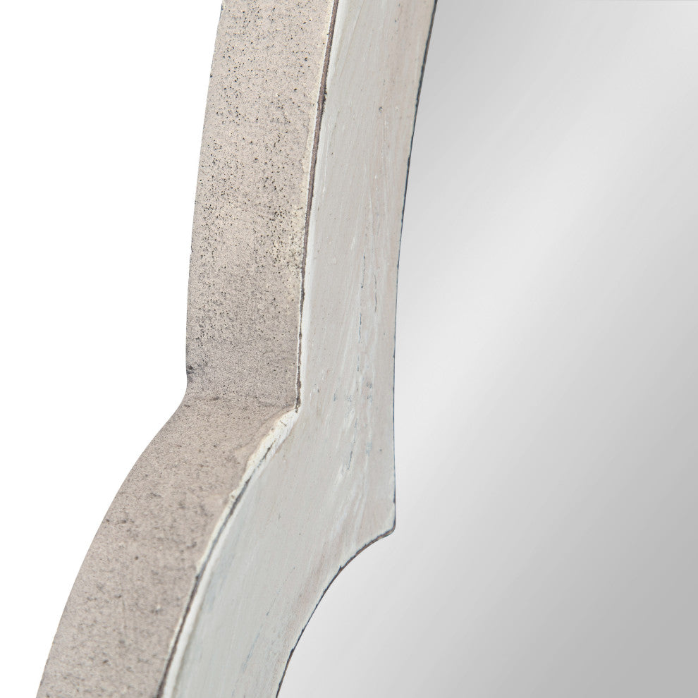 Damara Moroccan Style Arch Mirror, White 26x48