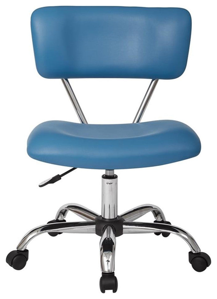 Vista Task Office Chair in Blue Faux leather