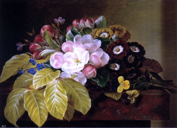 Johan Laurentz Jensen Pansies Appleblossoms Wall Decal