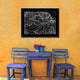 Amazon River Basin Old Monochrome Map Print On Canvas With Frame, 16" X 21"