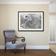 North Atlantic Telegraph Lines Stieler Vintage B&W Map Canvas Print, 16"x21"