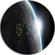 Earth View With Day And Night Effect, Digital Art Round Wall Art, 23"