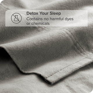 Bare Home Cotton Flannel Sheet Set, Light Gray, Twin Xl