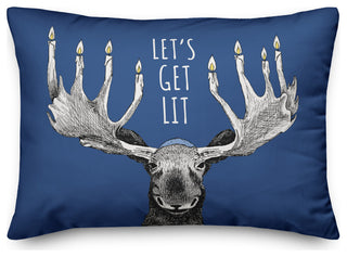 Let's Get Lit Moose 14"x20" Throw Pillow