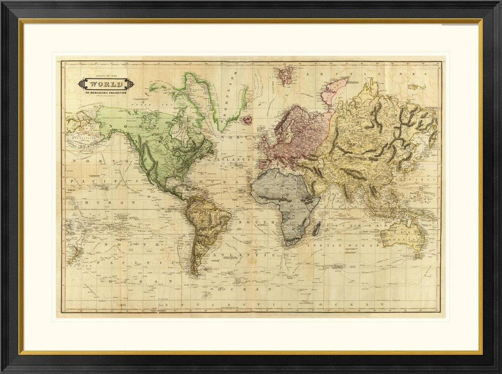 "World, 1831" Framed Digital Print by Daniel Lizars, 46x34"