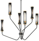 Maxim 16176 Regent 6 Light 36"W LED Abstract Chandelier - Black / Antique Brass