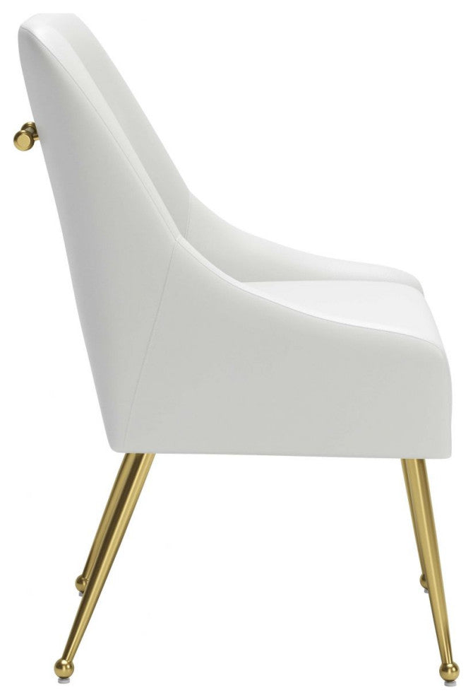 Maxine Dining Chair White/Gold