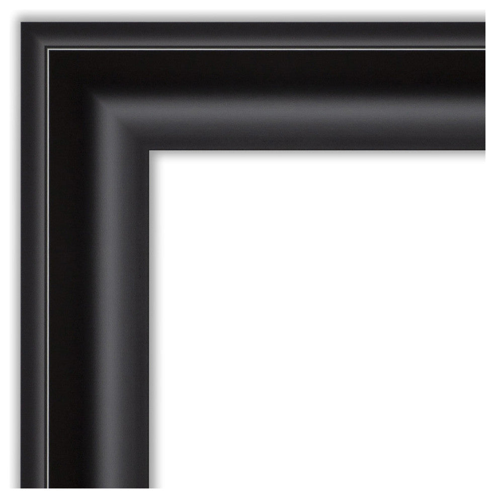 Grand Black Narrow Beveled Bathroom Wall Mirror - 40 x 28 in.